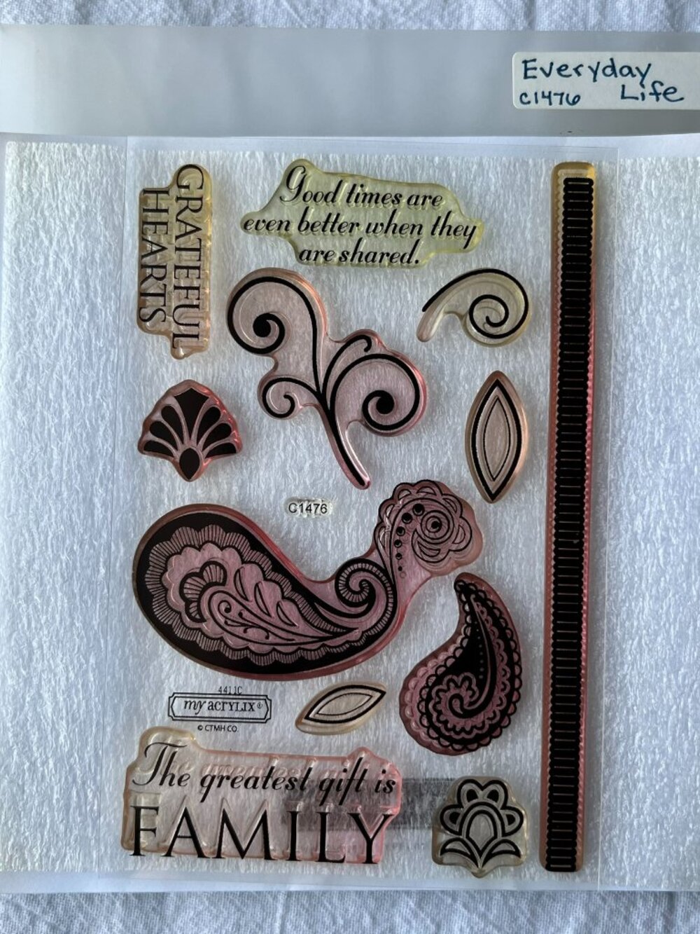Close to My Heart CTMH C1476 Sonoma Clear Stamp Set Grateful Heart Paisley Leaf